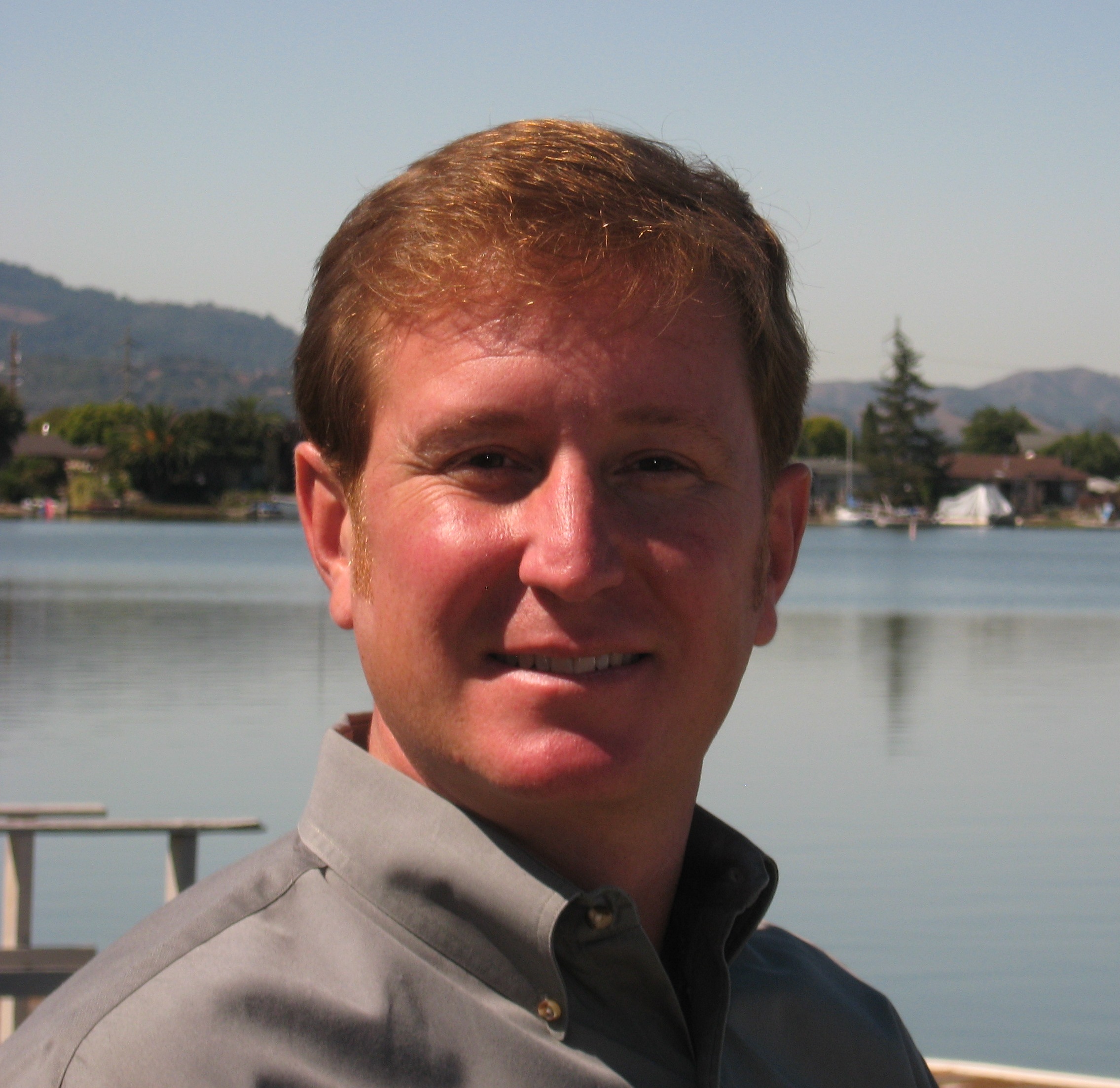 man on blue background